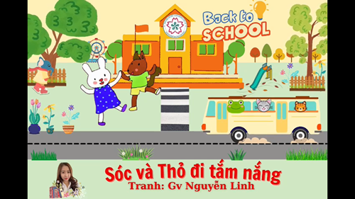 Phim hoạt hình: Thỏ và sóc đi tắm nắng - GV Nguyễn Thị Thùy Linh