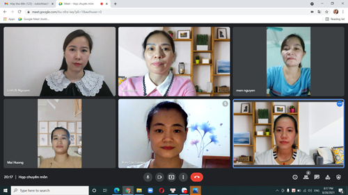 Tường mầm non Hoa Anh Đào tổ chức sinh hoạt chuyên môn trực tuyến