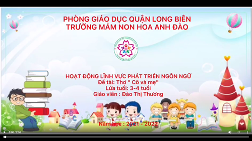 Thơ: Cô và mẹ ( 3-4 tuổi) Cô giáo: Đào Thj Thương