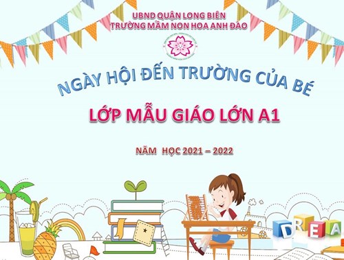 Các bé lớp MGL A1 trường mầm non Hoa Anh Đào háo hức tham gia buổi lễ khai giảng năm học mới 2021-2022
