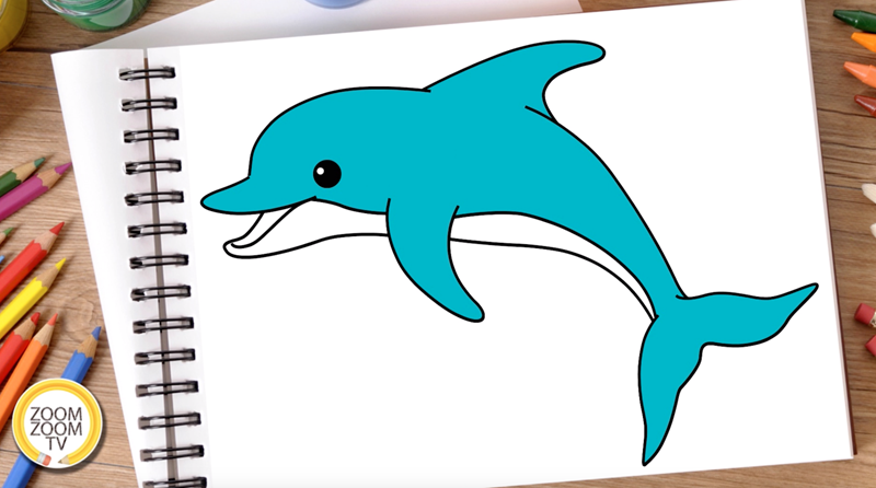 Hướng dẫn bé cách vẽ con cá heo