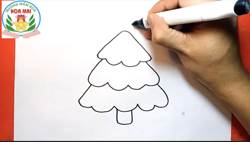 TH  Vẽ cây thông Noel  - Tháng 12 - Lớp MGL A1
