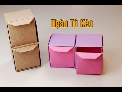 Cách Gấp Ngăn Tủ Kéo Nhỏ Xinh Bằng Giấy - Origami Drawer