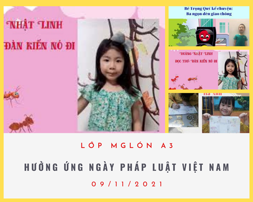 Các bé lớp MGL A3 hưởng ứng ngày “Pháp luật nước CHXHCN Việt Nam” 9/11 và thực hiện chuyên đề “Tôi yêu Việt nam” thông qua các sản phẩm nghệ thuật chủ đề “Giao thông”
