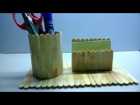 Cách làm hộp bút từ que kem