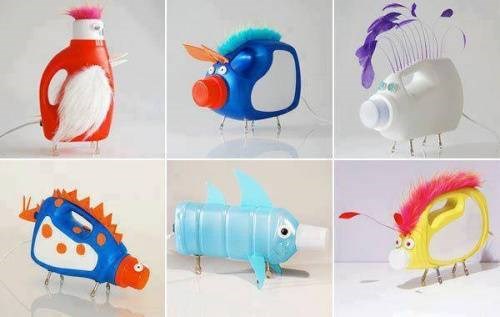 Làm đồ chơi cho trẻ từ vỏ chai nhựa