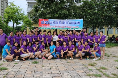 Công Đoàn trường mầm non Hoa Sữa hưởng ứng giải chạy báo Hà Nội mới lần thứ 44 “Vì hòa bình” năm 2017.