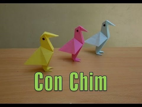 Cách Gấp Xếp Giấy Một Con Chim Đơn Giản - Origami Bird

