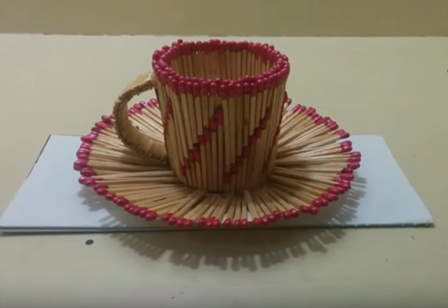 Đồ chơi tự tạo: Cách làm cốc café xinh xắn bằng que diêm