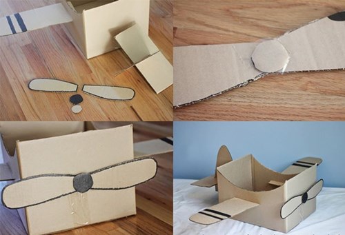 Đồ chơi tự tạo: Tự làm máy bay đồ chơi từ bìa cát tông