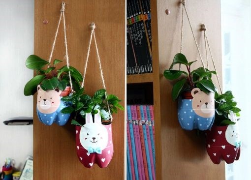 Đồ chơi tự tạo: Cách làm giỏ treo hình mèo dễ thương bằng vỏ chai nhựa