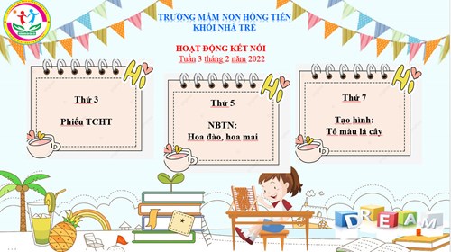 Hoạt động kết nối với trẻ - Khối Nhà trẻ trường MN Hồng Tiến - Tuần 3 tháng 2 năm 2022