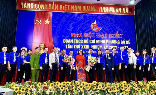 Chi đoàn trường MN Hồng Tiến dự Đại hội đại biểu Đoàn TNCS Hồ Chí Minh phường Bồ Đề lần thứ XXIII nhiệm kì 2022-2027