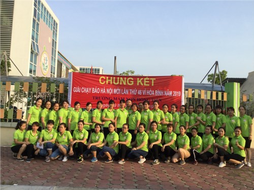 Trường Mầm non Hồng Tiến hưởng ứng giải chạy Giải báo Hà Nội mới lần thứ 46 vì hòa bình trong CNVCLĐ Quận Long Biên năm 2019.