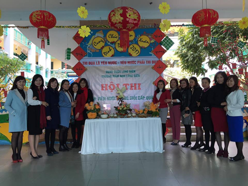 Trường Mầm non Long Biên tham gia Hội thi “ Giáo viên dạy giỏi - Nhân viên nuôi dưỡng giỏi ” cấp Quận năm học 2016 - 2017.