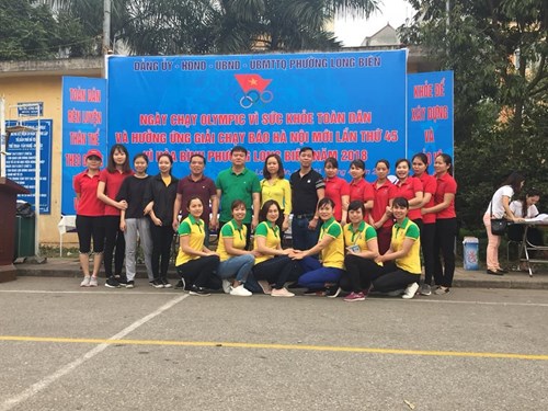 Trường mầm non Long Biên tham gia ngày chạy Olympic
 do phường Long Biên tổ chức
