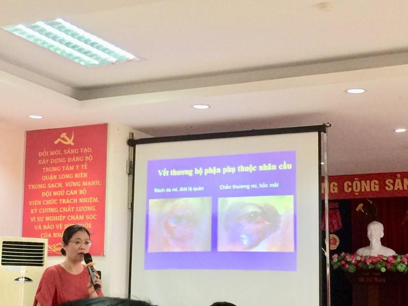 Trường mầm non Long Biên tham dự Hướng dẫn chuyên môn nghiệp vụ chăm sóc mắt học đường, tật khúc xạ và các chấn thương mắt học đường.