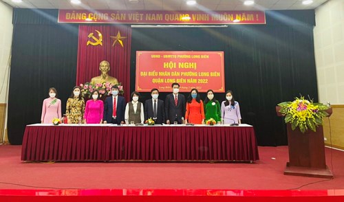 Trường mầm non Long Biên A tham dự Hội nghị đại biểu nhân dân phường Long Biên năm 2022