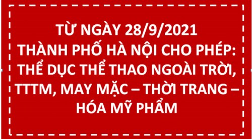 Thành phố Hà Nội cho phép thực hiện một số hoạt động