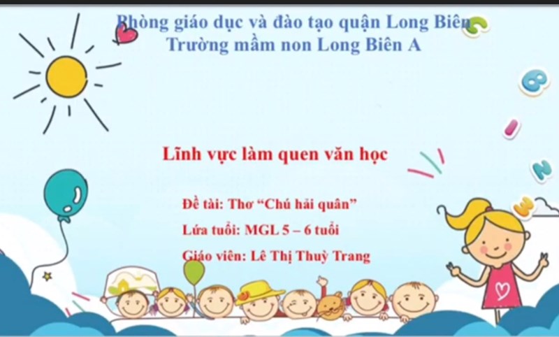 Video bài giảng LQVH: Thơ  Chú hải quân  (5 - 6 tuổi)