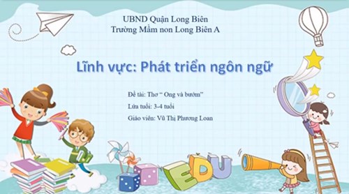 Video bài giảng PTNN: Thơ  Ong và Bướm  (3 - 4 tuổi)
