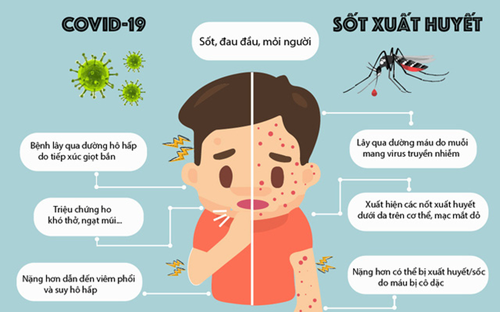 Dấu hiệu phân biệt COVID-19 và sốt xuất huyết