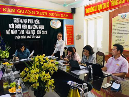 Trường mầm non Phúc Đồng đón đoàn UBND Quận Long Biên kiểm tra công nhận mô hình trường học điện tử năm học 2019 – 2020