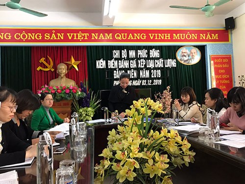Chi bộ trường MN Phúc Đồng - quận Long Biên tổ chức họp kiểm điểm, đánh giá, xếp loại chất lượng tập thể chi bộ và đảng viên năm 2019