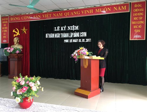 Chi bộ mầm non Phúc Lợi tổ chức  Lễ kỷ niệm 87 năm ngày thành lập Đảng Cộng sản Việt Nam 
