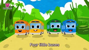 Five Little Buses Jumping on the Road - Bus Songs - Car Songs - PINKFONG Songs