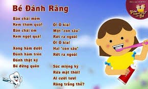 Dành cho bé MGL (5 - 6 tuổi) - Bài thơ  Bé đánh răng 