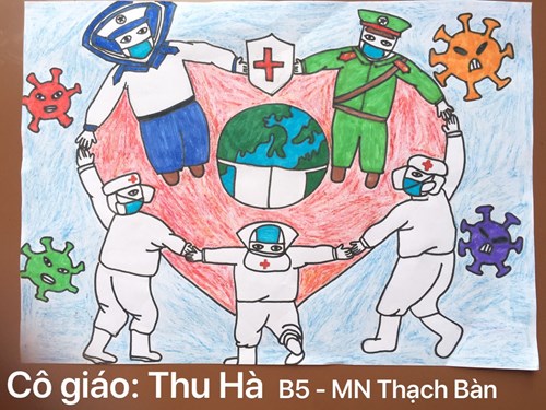 Bài vẽ của cô giáo Nguyễn Thị Thu Hà lớp MGN B5 