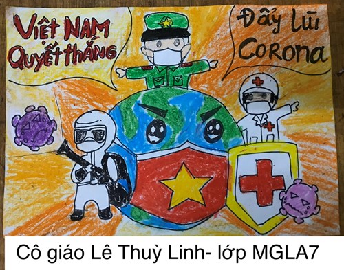 Bài vẽ của cô giáo Lê Thùy Linh lớp MGL A7 