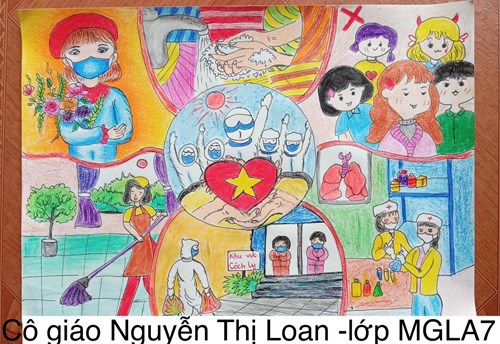 Bài vẽ của cô giáo Nguyễn Thị Loan lớp MGL A7