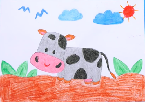 Hướng dẫn bé vẽ con bò