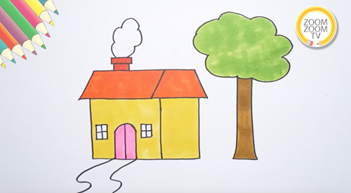 Hướng dẫn trẻ vẽ tranh  Ngôi nhà 