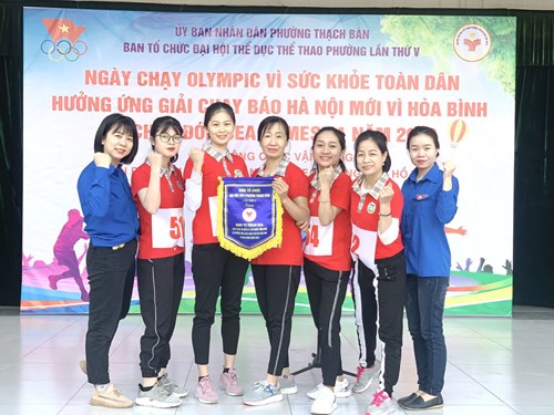 Trường Mầm non Thạch Bàn tham gia ngày Chạy Olympia vì sức khỏe toàn dân và Hưởng ứng chạy Giải báo Hà Nội mới lần thứ 47 vì hòa bình phường Thạch Bàn năm 2022.