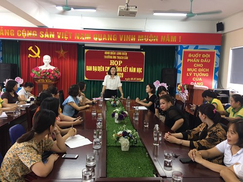 Trường mầm non Thạch Cầu tổ chức họp đại diện ban phụ huynh tổng kết năm học 2019 -2020
