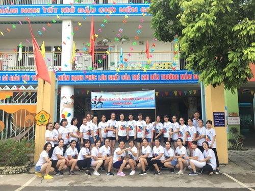 Trường mầm non Thạch Cầu tổ chức giải chạy báo Hà Nội mới lần thứ 46 vì hòa bình