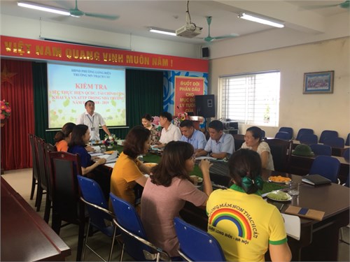 Trường mầm non Thạch Cầu đón đoàn ktra của HĐND phường Long Biên về công tác thực hiện quy chế dân chủ, tài chính công khai và VS ATTP trong nhà trường.