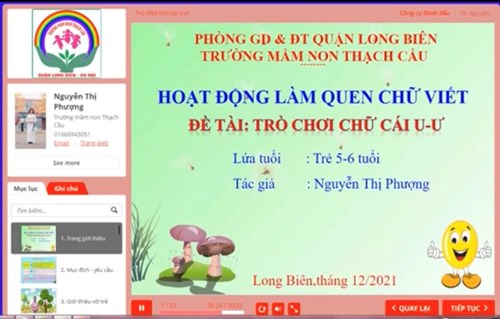 LQCV: Trò chơi chữ u-ư. GV: Nguyễn Thị Phượng lớp MGL A1