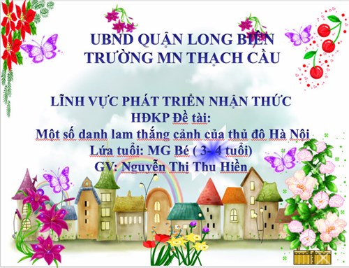 HĐKP đề tài: Một số danh lam thắng cảnh của Thủ đô Hà Nội