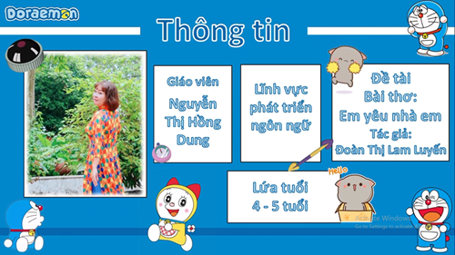 Thơ: Em yêu nhà em- GV: Nguyễn Thị Hồng Dung (Lớp MGN B2)- Trường MN Thượng Thanh.