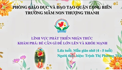 Bài giảng: Trẻ cần gì để lớn lên và khỏe mạnh - GV: Trịnh Thị Phương Thảo - MGN B1