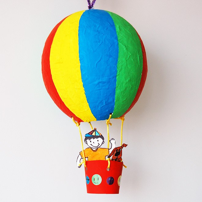 Hướng dẫn cách làm khinh khí cầu từ giấy báo xinh lung linh cho bé