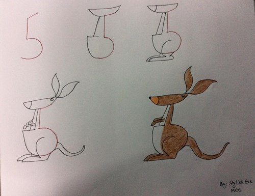 Hướng dẫn trẻ cách vẽ chuột túi từ số 5
