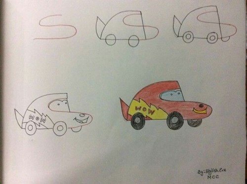Hướng dẫn trẻ cách vẽ ô tô từ chữ S
