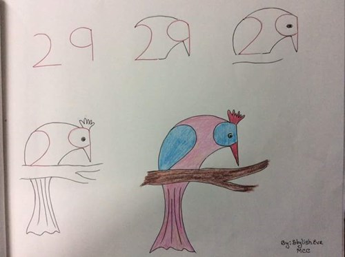 Hướng dẫn trẻ cách vẽ chim gõ kiến từ số 29