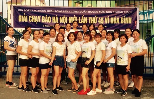 Trường MN Thượng Thanh tích cực tham gia Giải chạy Báo Hà Nội mới lần thứ 45 - Vì hòa bình năm 2018.