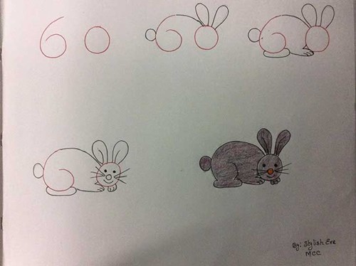Hướng dẫn trẻ cách vẽ con thỏ từ số 60